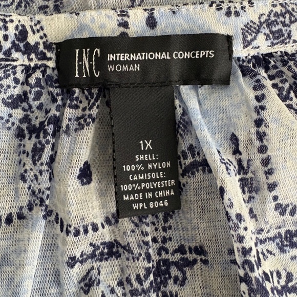 INC Internation Concepts Plus Size 1X Sheer Blouse - Picture 8 of 11